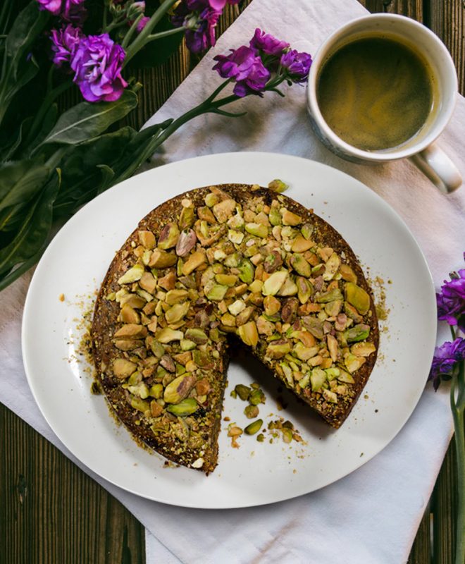 Torta de pistacho - postres saludables - dulce zen